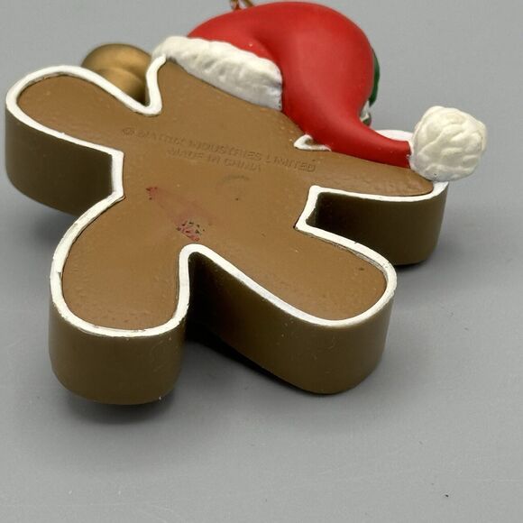 Vtg Matrix Industries Limited Gingerbread Boy Christmas Ornament Santa Hat Bell - Picture 6 of 6